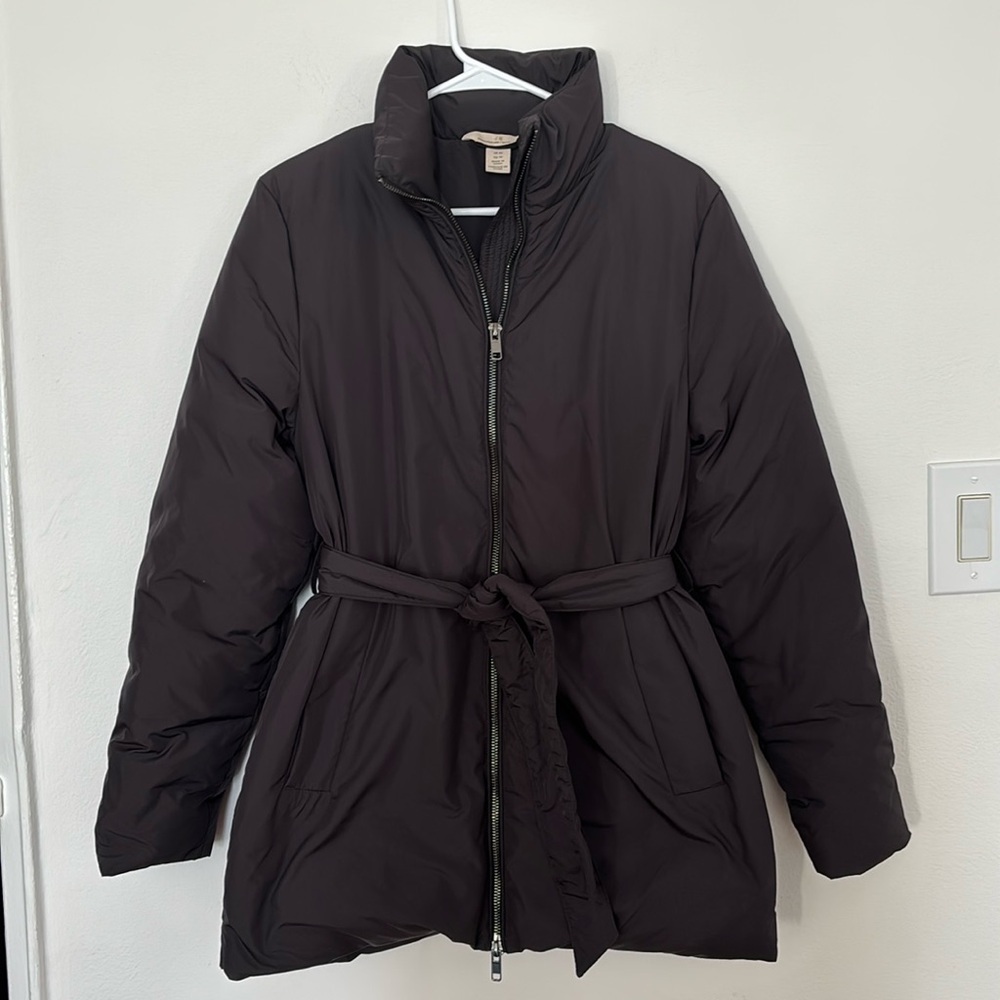 H&M Down Feather Duvet Jacket Black Size XS